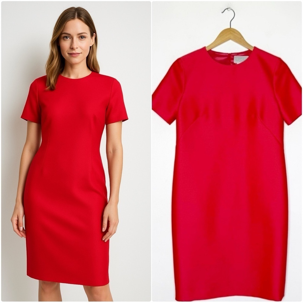 Barney’s New York Wool Silk Short Sleeve Dress Salmon Size 38 / 4
